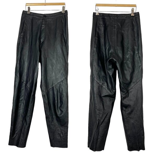Vintage Leather Pants Black High Rise - Picture 10 of 10